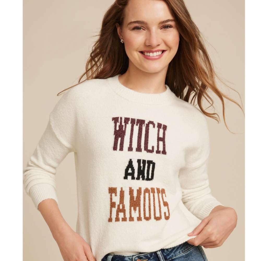 Maurices Cream Graphic Sweater